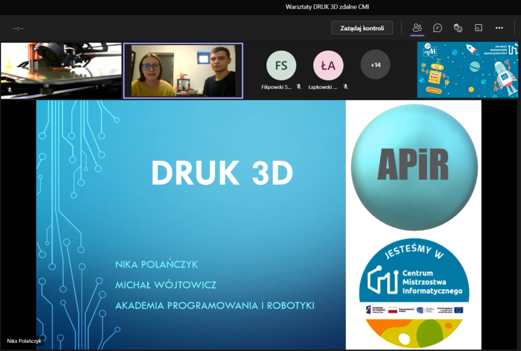 Warsztaty z DRUKU 3D dla uczestników projektu Centrum Mistrzostwa Informatycznego
